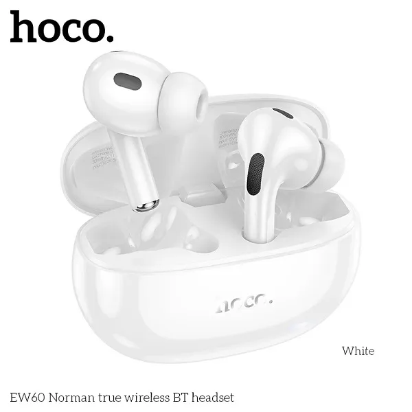 Hoco Ew60 Plus Norman True Wireless Anc BT Headset-White Color
